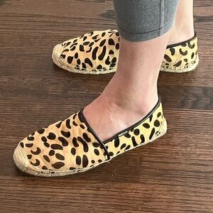 Soludos leopard haircalf espadrilles - size 8